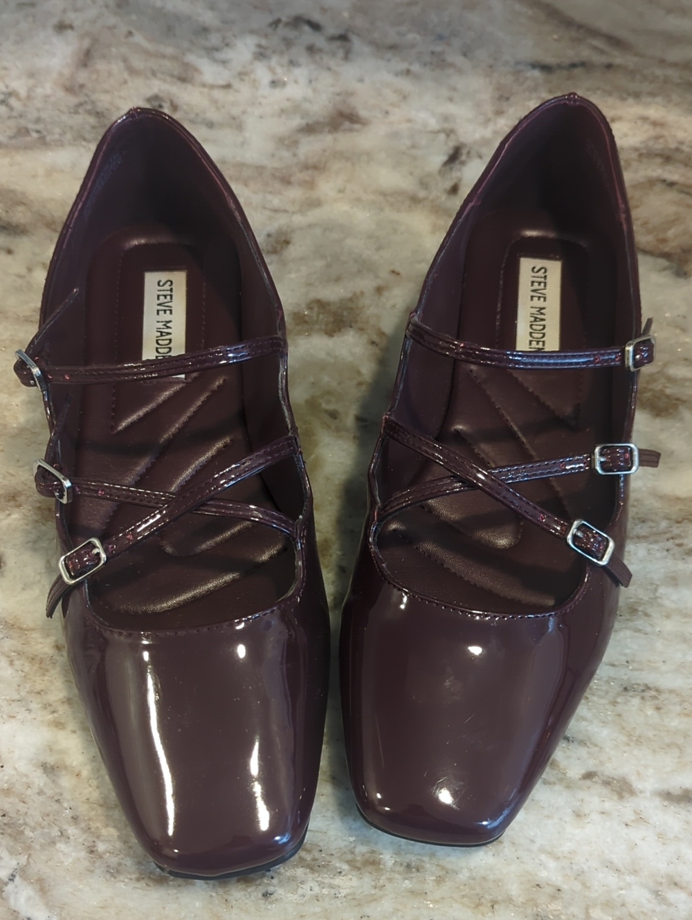 Steve Madden Roree Burgundy Patent Leather Flats - Picture 10 of 11